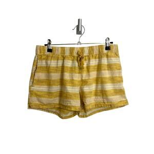 Patagonia Shorts Womens Small Yellow Striped Island Hemp Baggies 3" Inseam